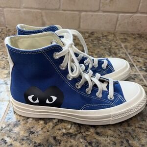 Converse Chucks x Comme des Garcons Play Sapphire Blue High Top Sneakers Shoes